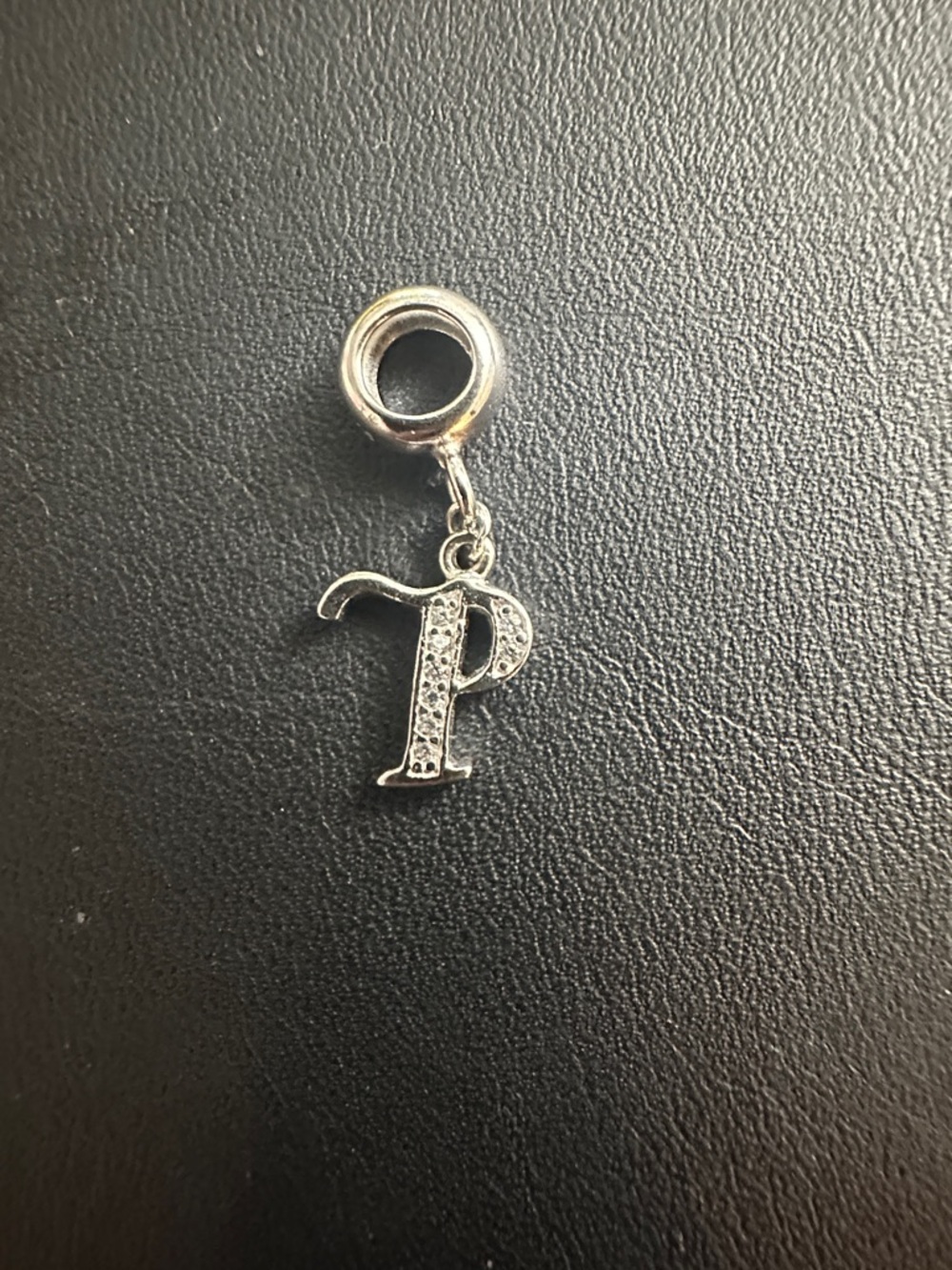 NIB Sterling Silver P Initial Dangle Charm Pendant